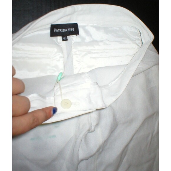 New Womens Designer Patrizia Pepe Pants 40 6 Wide Work Viscose White NWT Tall - Picture 3 of 5